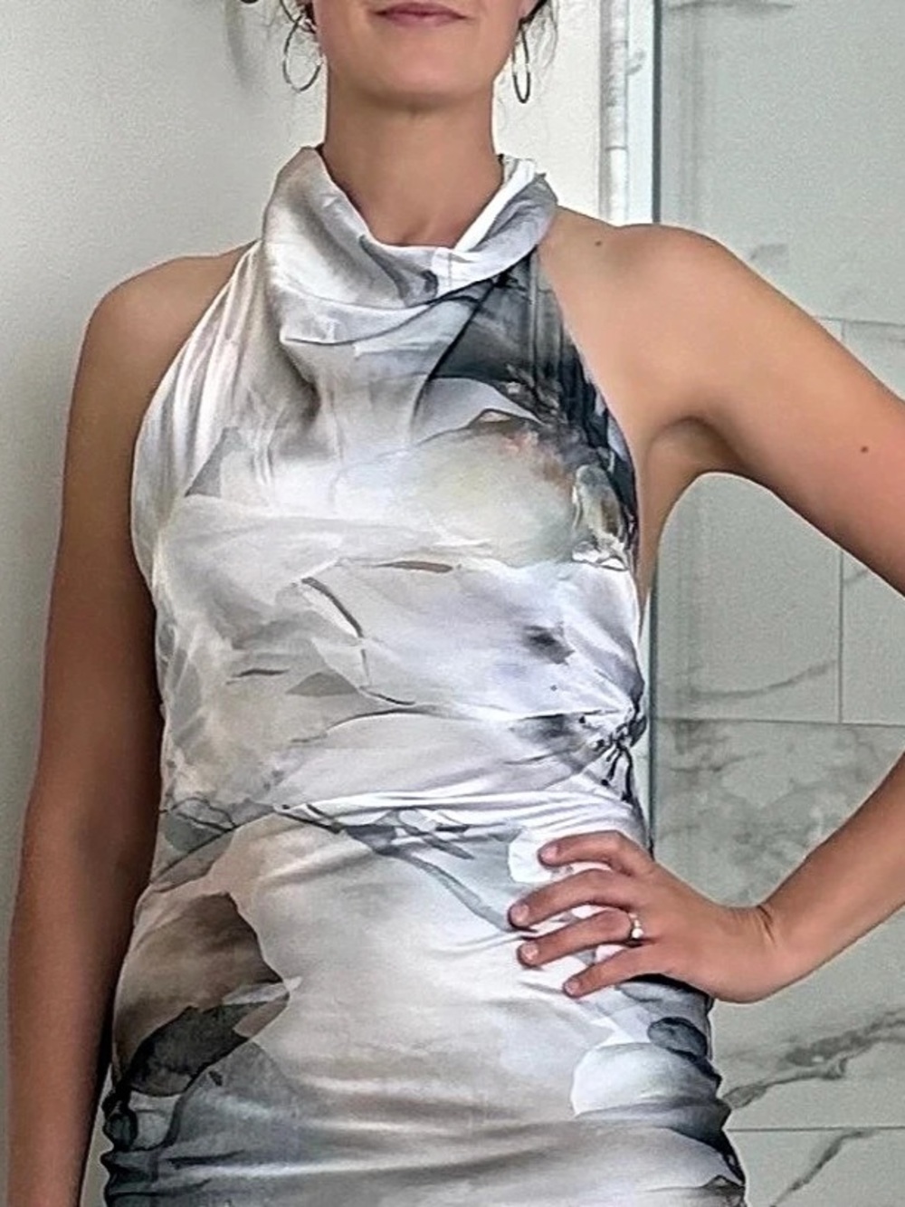 Akira Abstract Print Midi Dress Size Medium NWT